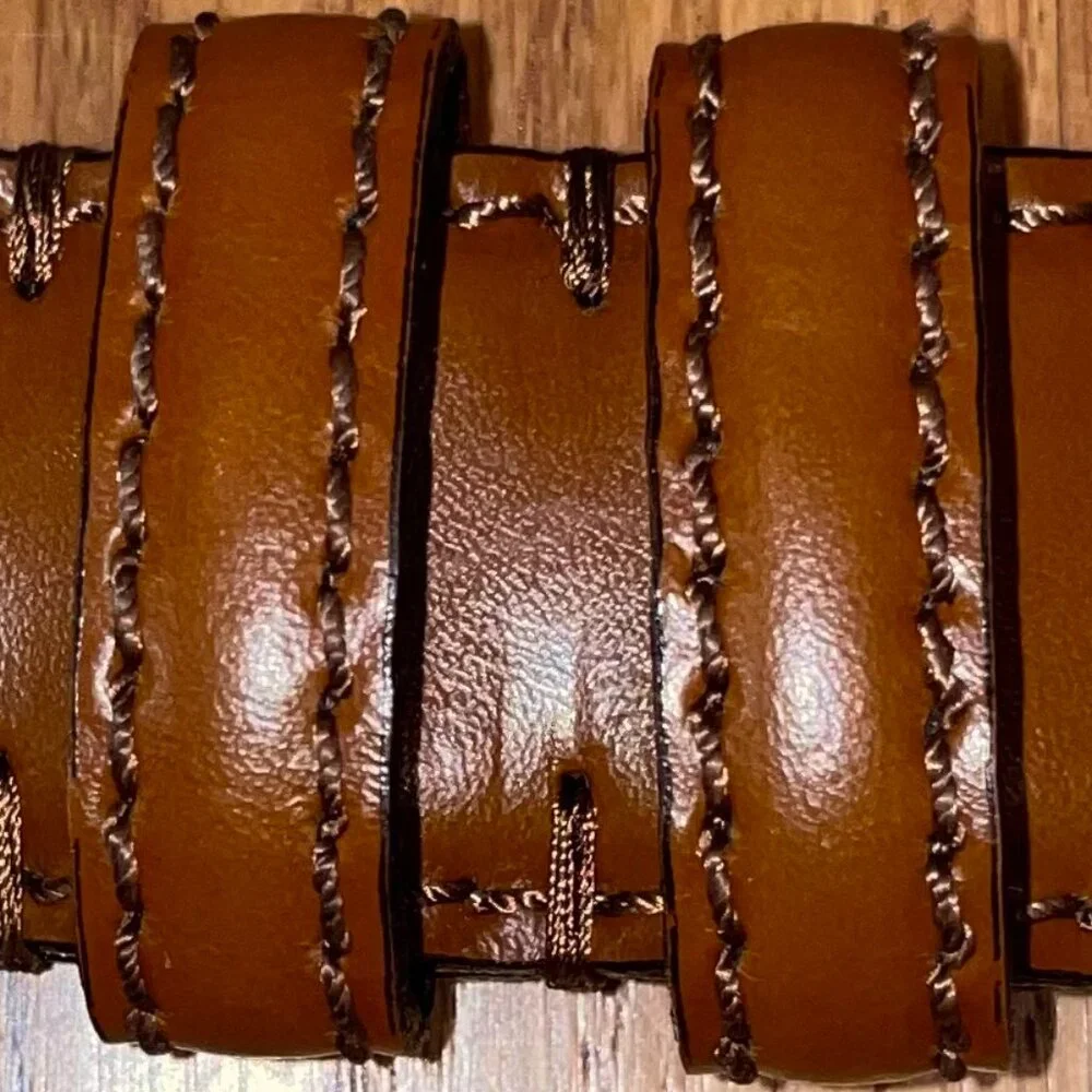 Men’s Italian Leather Belt Handcrafted in Italy | Tan Cognac Brown | 40/100